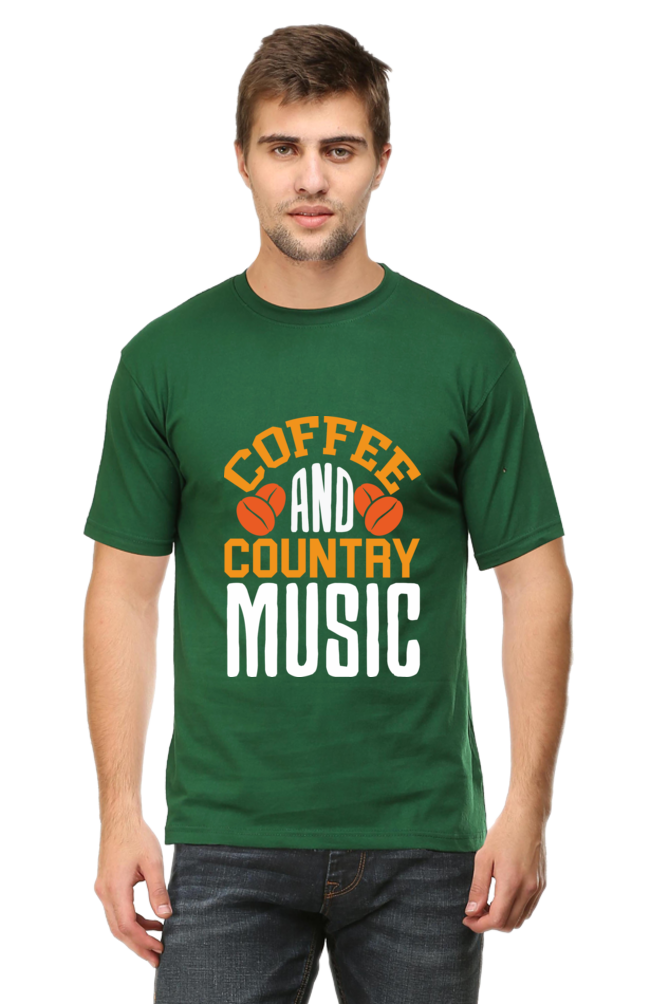Coffee Country Music Men's Round Neck T-Shirt