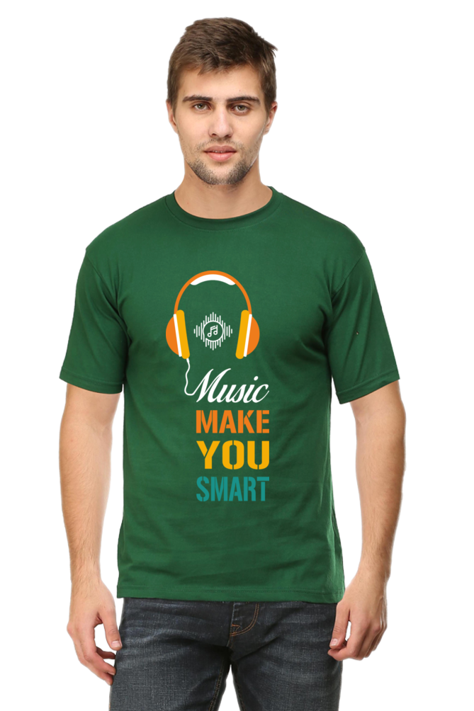 Music Make You Smart Men's Round Neck T-Shirt