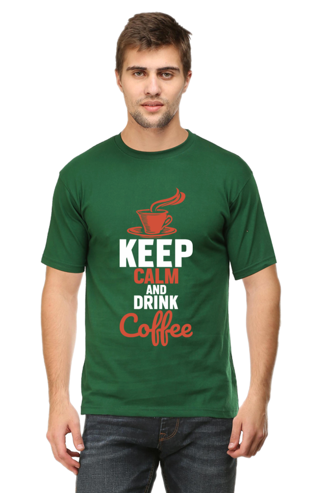Keep Calm and drink Coffee - Men's round Neck t-Shirt