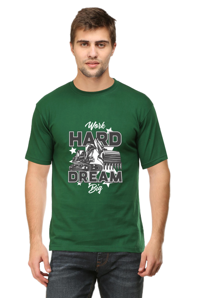 Work Hard Dream Big (Dark) Men's Round Neck T-Shirt