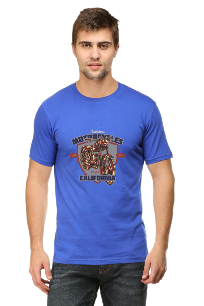 Motorcycles California - Men's Round Neck T-Shirt