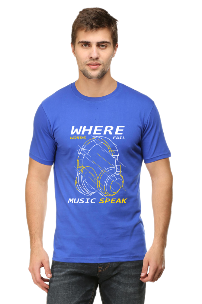 Music Speaks2 Men's Round Neck T-Shirt
