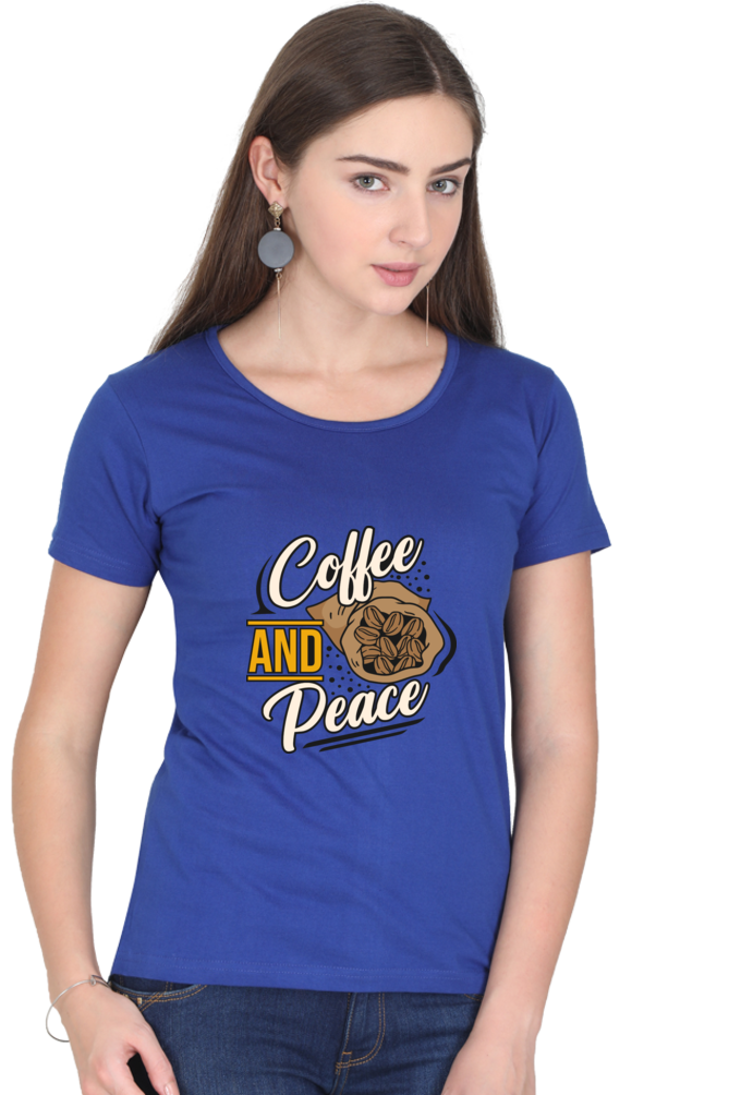 Coffee and Peace Women's Round Neck T-Shirt