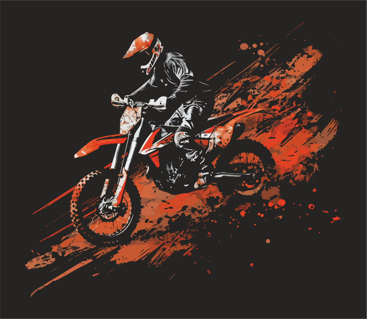 Motocross Men's Round Neck T-Shirt