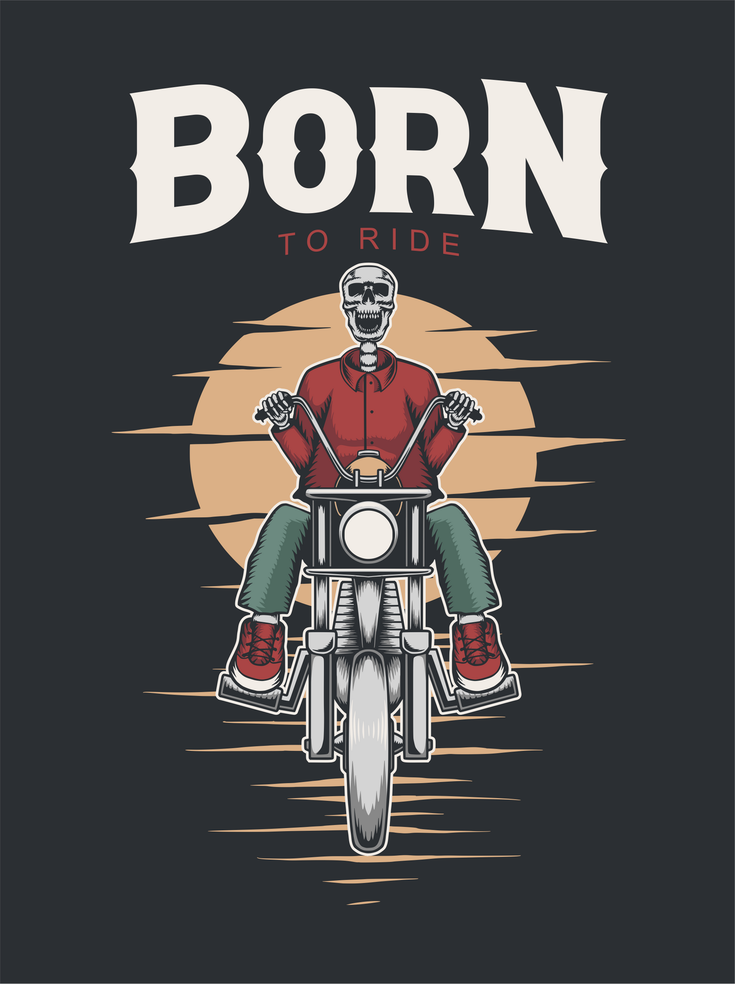 Born to Ride Dark col Men's Round Neck T-Shirt