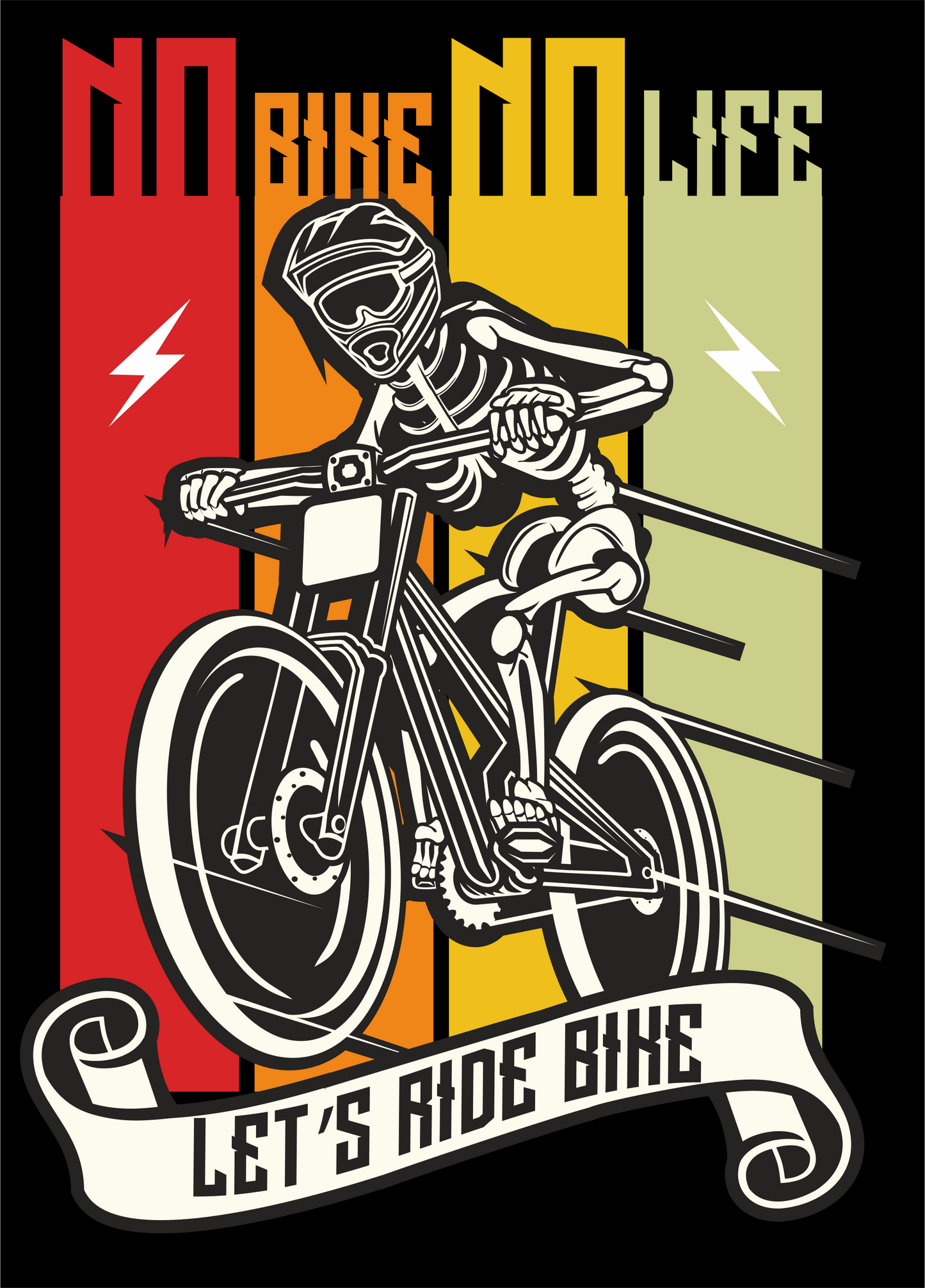 No bike No Life Men's Round Neck T-Shirt