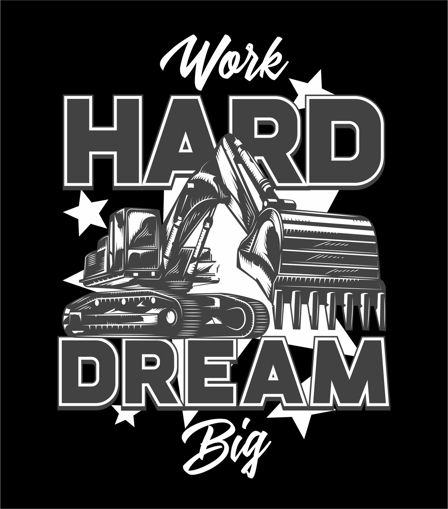 Work Hard Dream Big (Dark) Men's Round Neck T-Shirt