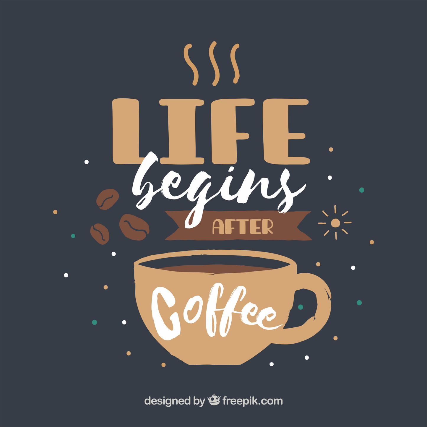 Life begins with Coffee - Men's Round Neck T-Shirt