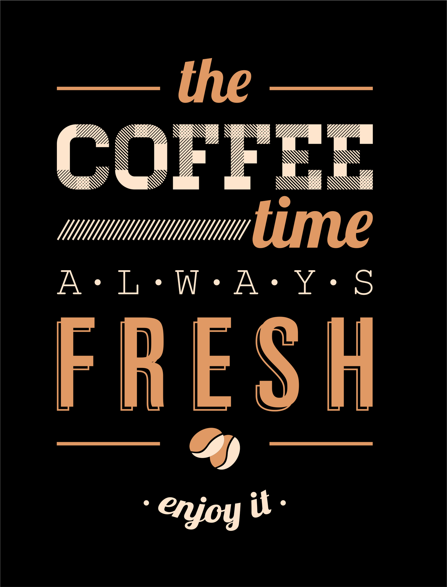 Coffee Time always Fresh Men's Round Neck T-Shirt