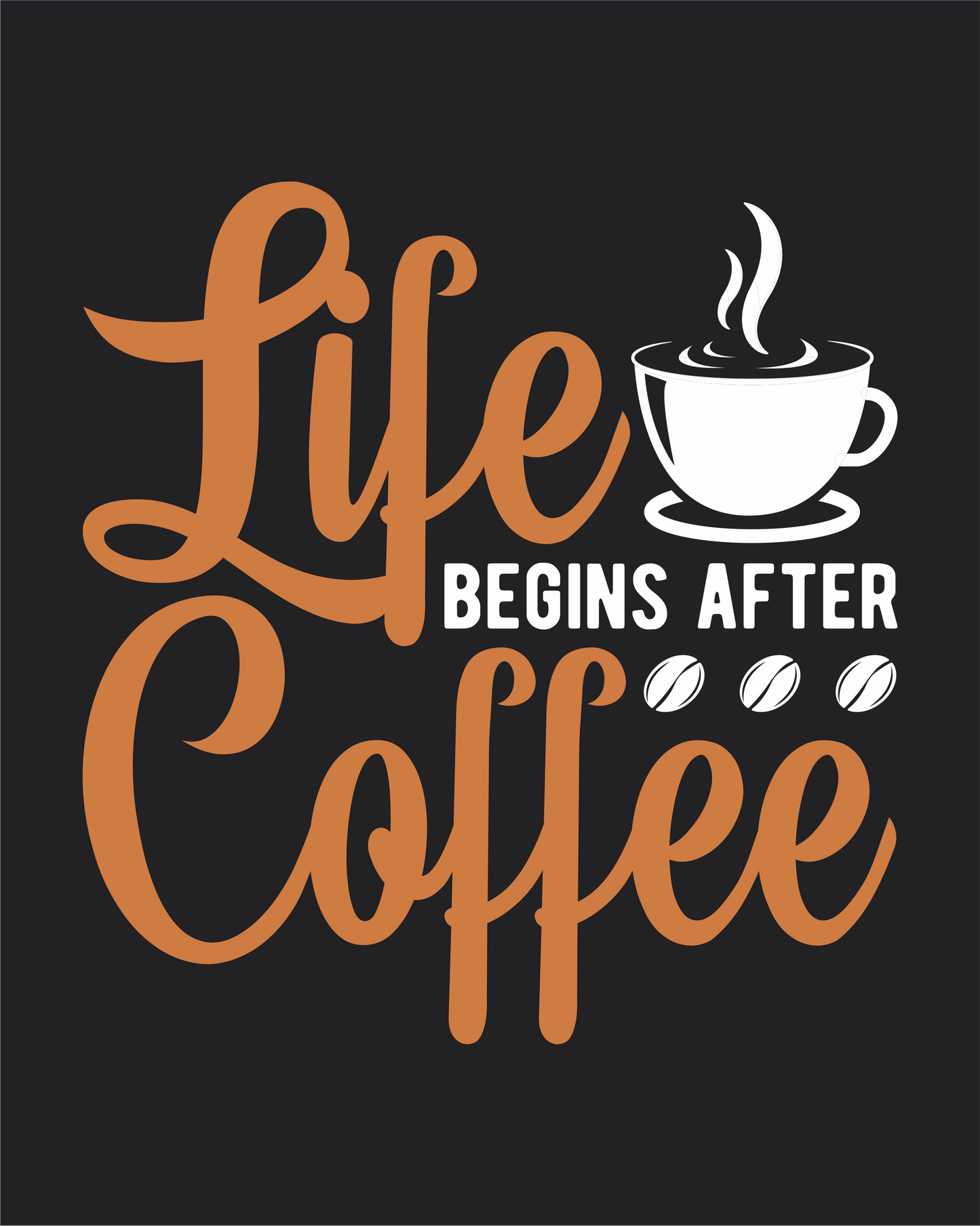 Life begins after Coffee Men's Round Neck T-Shirt