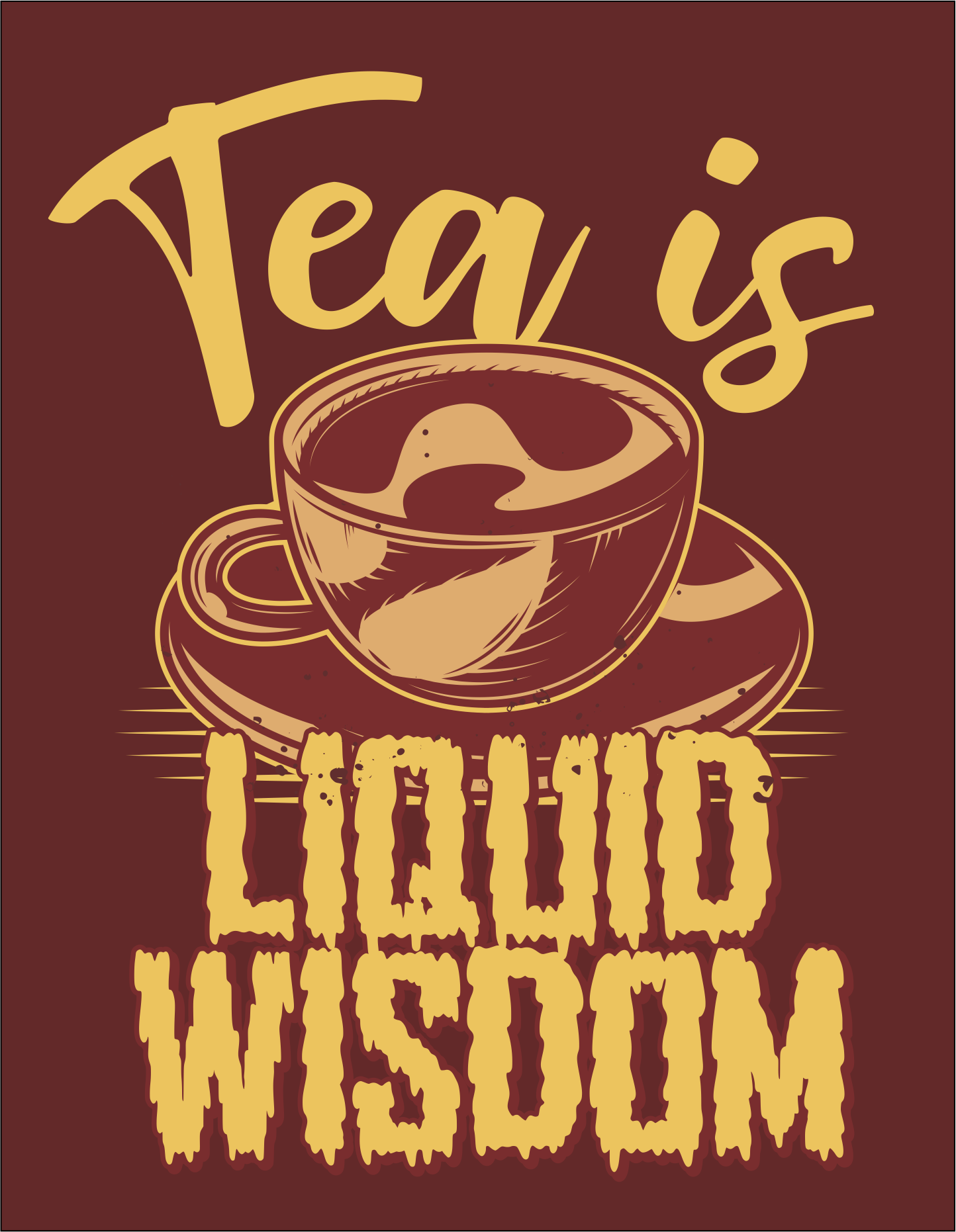 Tea is Liquid Wisdom Men's Round Neck T-Shirt