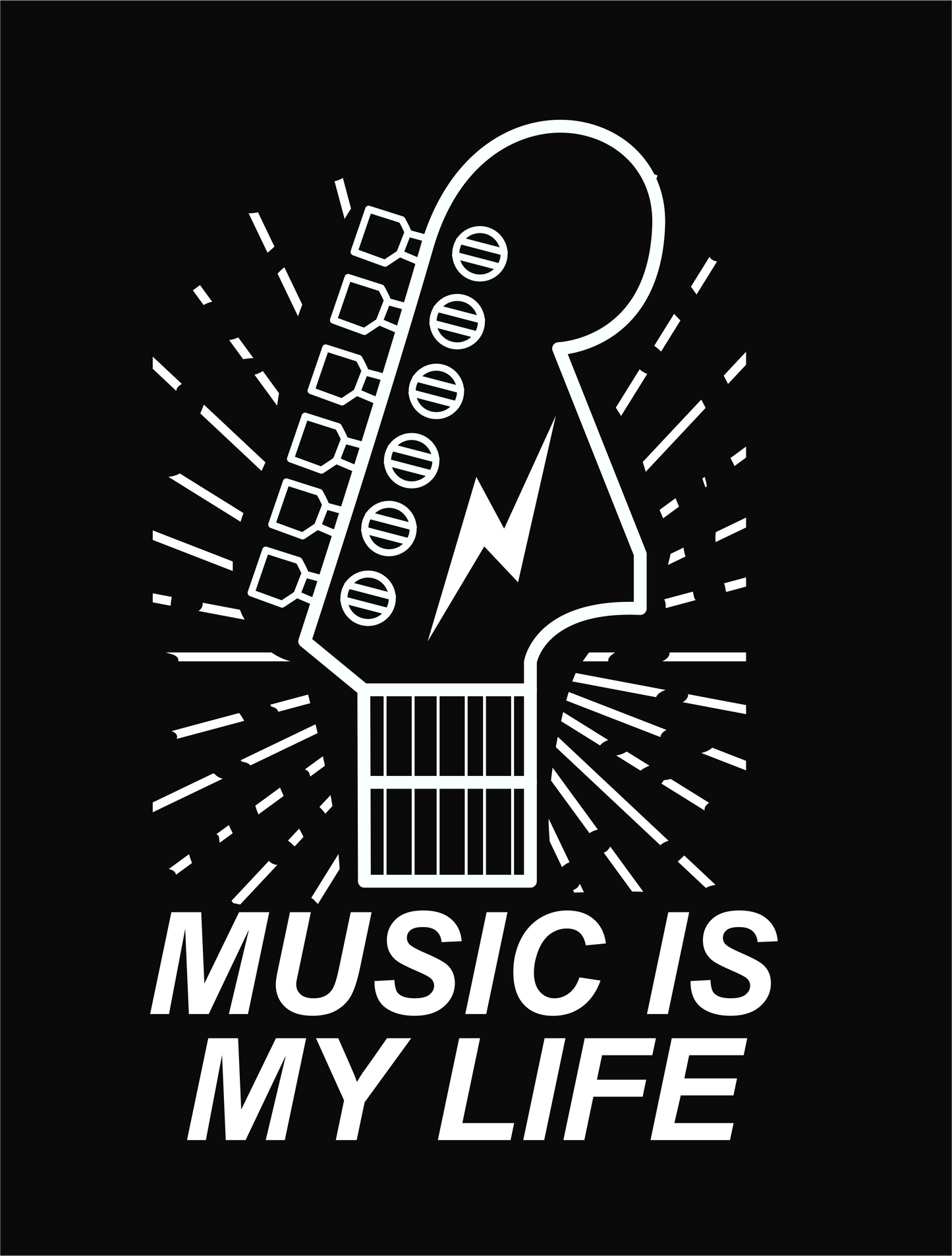 Music is my life Men's Round Neck T-Shirt