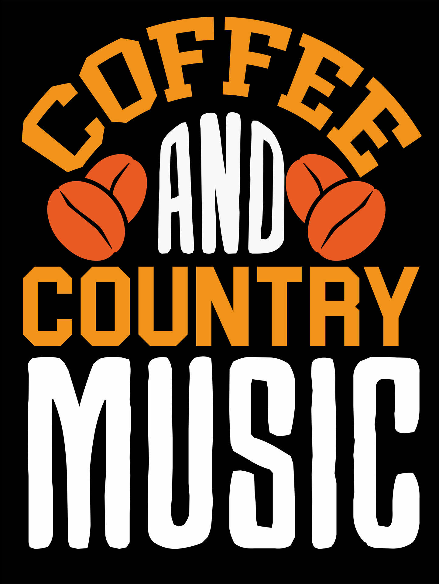 Coffee Country Music Men's Round Neck T-Shirt