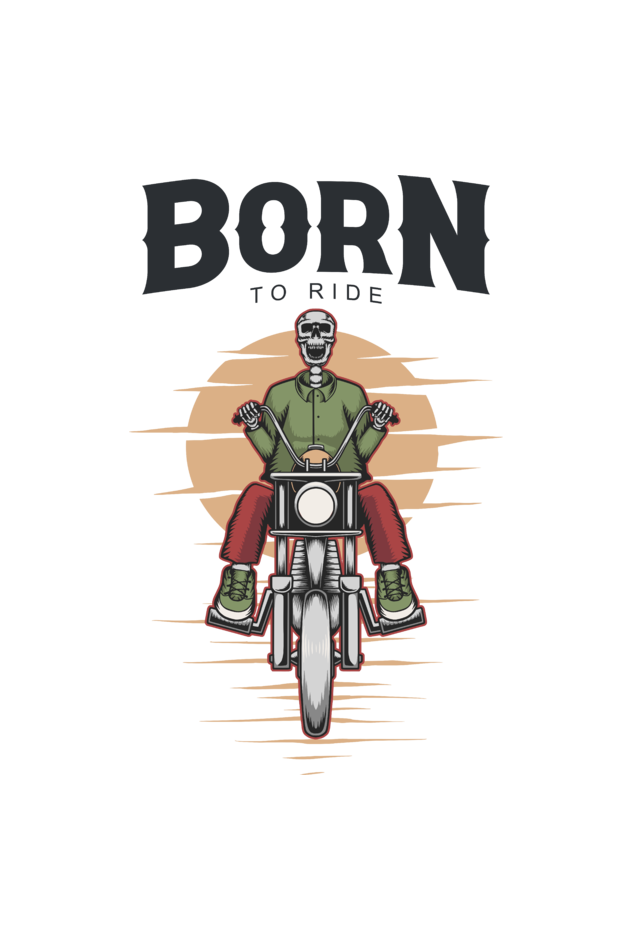 Born to Ride Light col Men's Round Neck T-Shirt