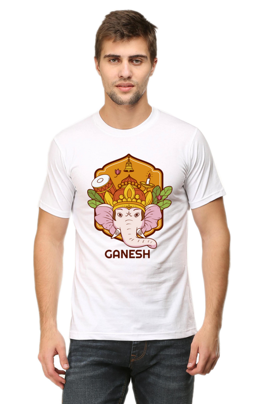 Ganesha Round Neck Mens T-Shirt