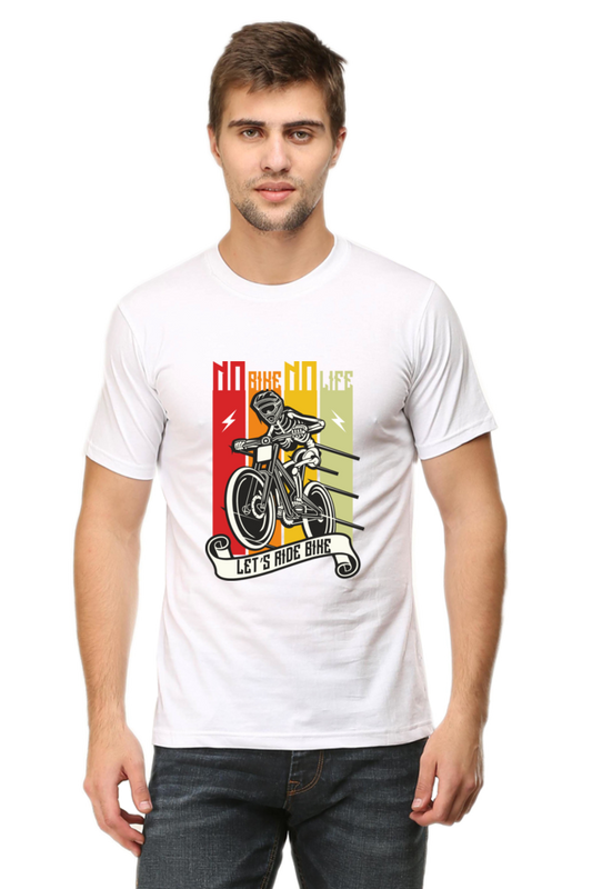 No bike No Life Men's Round Neck T-Shirt