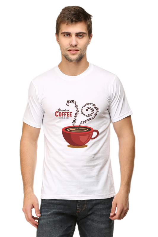 Premium Coffee Men's Round Neck T-Shirt