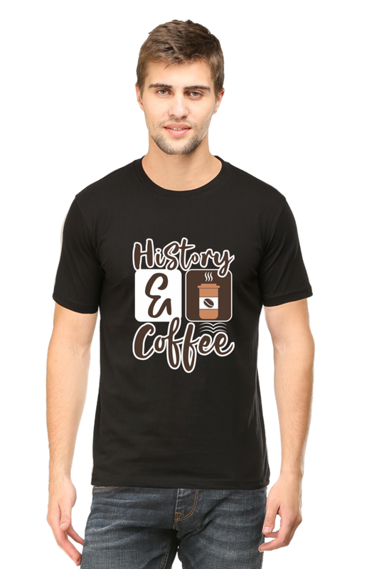 History and Coffee Men's Round Neck T-Shirt