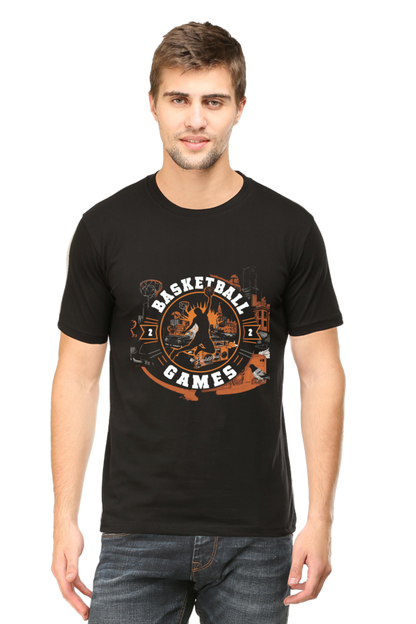 Basket Ball Games Round Neck Men's T-Shirt