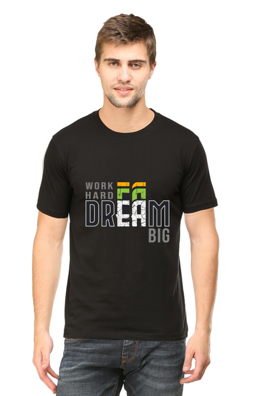 Hard Work Dream Big Men's Round Neck T-shirt