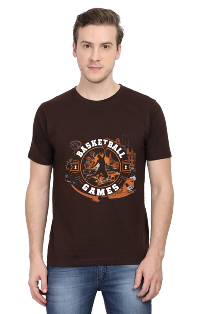 Basket Ball Games Round Neck Men's T-Shirt