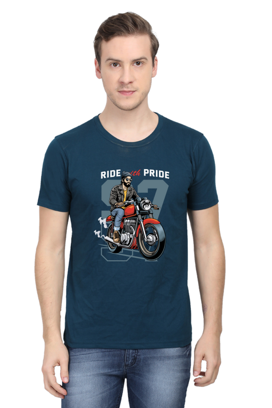 Ride with pride Men's Round Neck T-Shirt