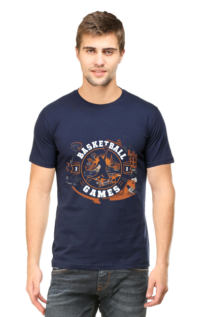 Basket Ball Games Round Neck Men's T-Shirt